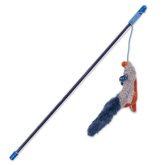 Kazoo Flying Mouse Wand Cat Toy ^._.^