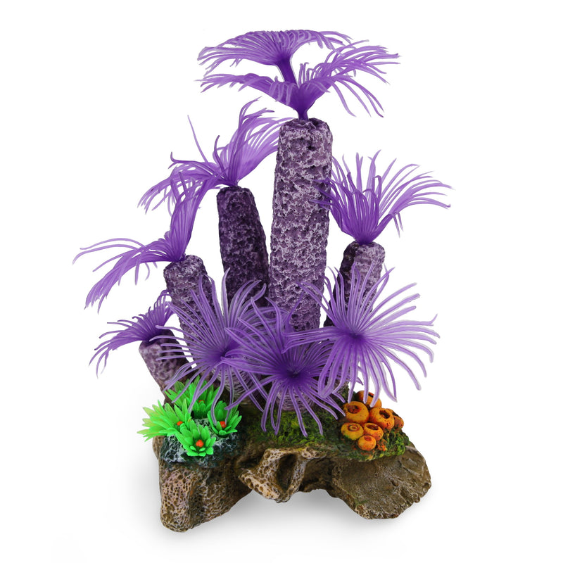 Kazoo Purple Tunicate Coral with Plants Medium Fish Tank Ornament-Habitat Pet Supplies