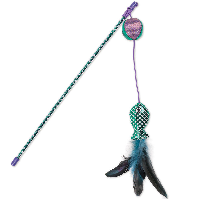Kazoo Ripple Fish Play and Chase Wand Cat Toy-Habitat Pet Supplies