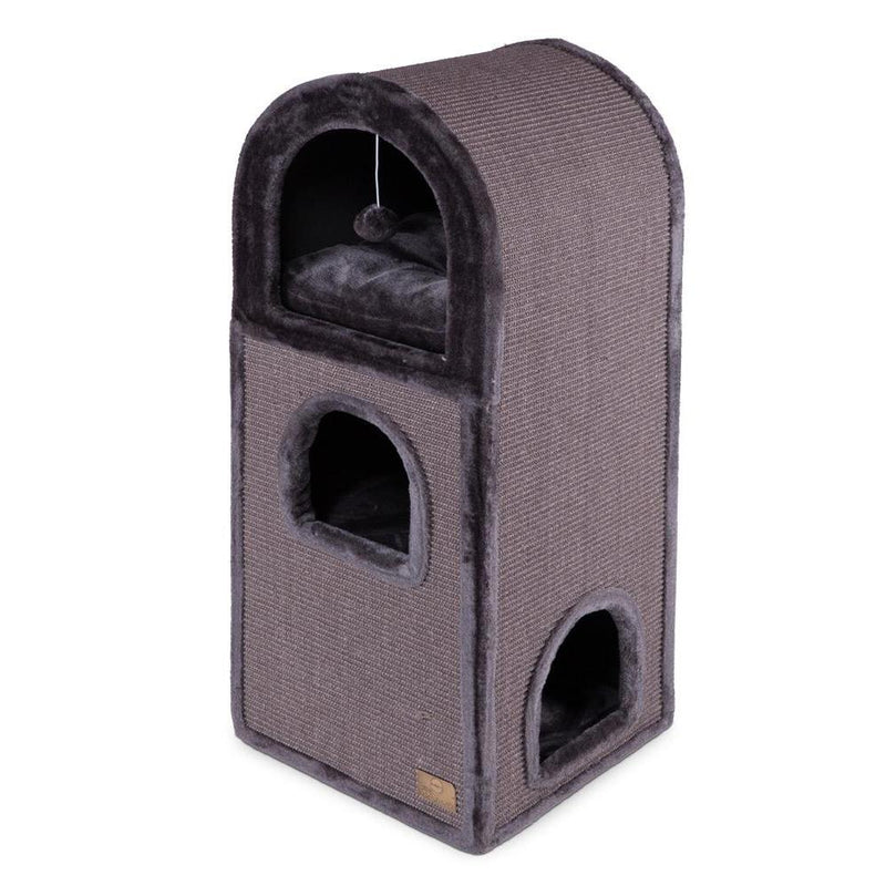 Kazoo Scratcher 3 Chamber Den Charcoal-Habitat Pet Supplies