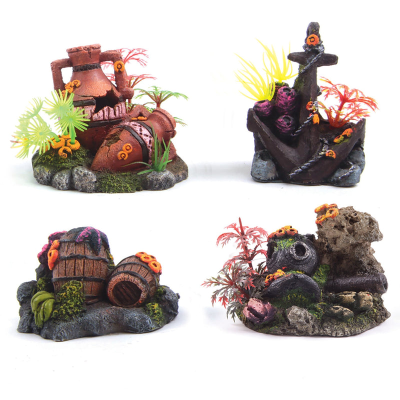 Kazoo Sunken Treasures Mini Assorted Fish Tank Ornament-Habitat Pet Supplies