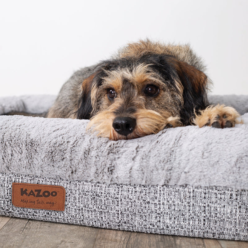 Kazoo Wombat Medium Plush Grey Dog Bed