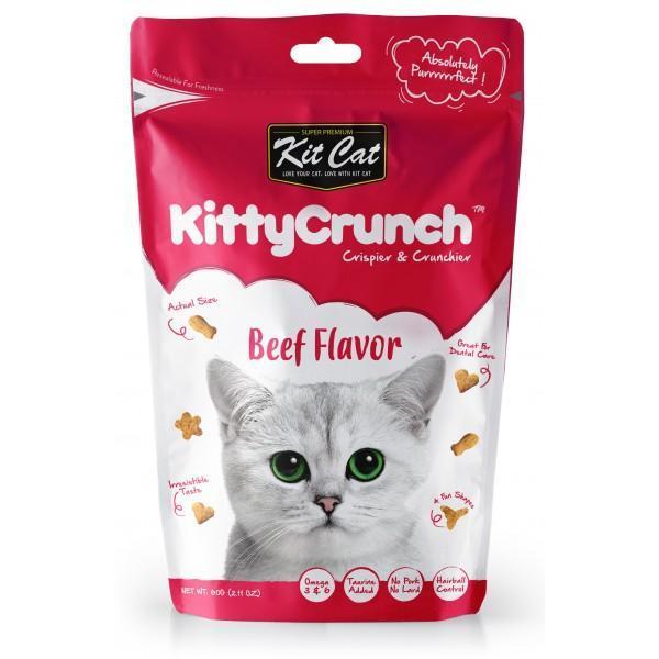Kit Cat Kitty Crunch Beef Cat Treats Beef 60g (+_+)-Habitat Pet Supplies