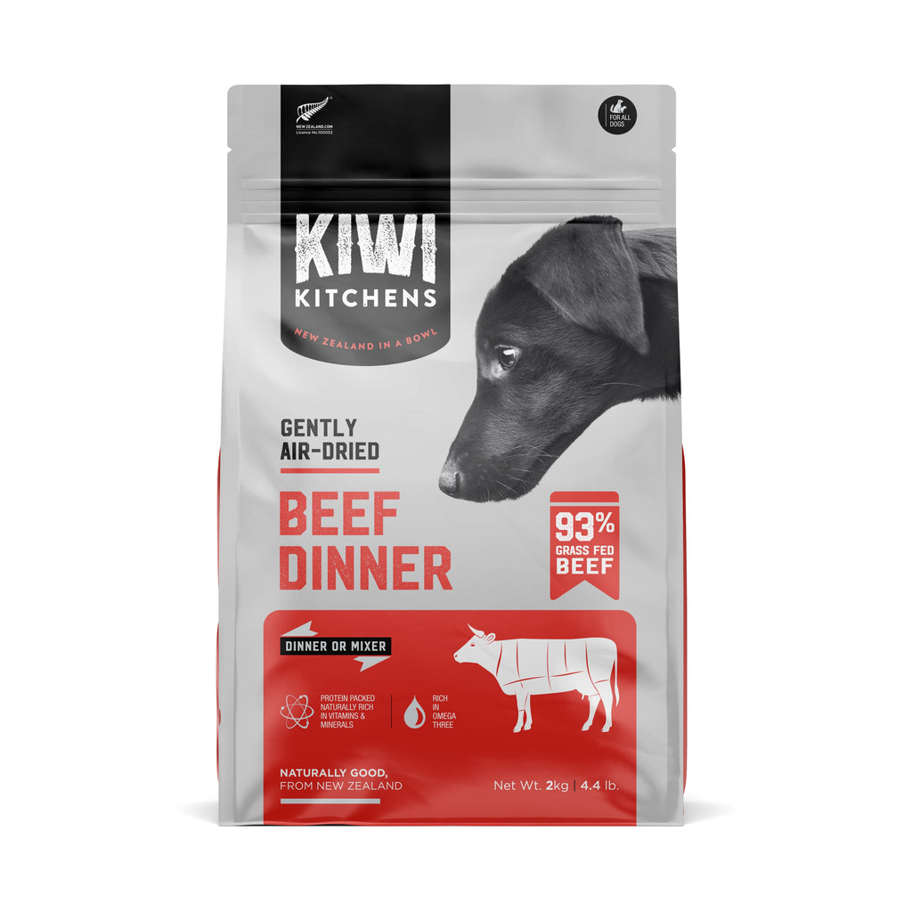 Kiwi Kitchens Beef Dinner Air Dried Dog Food 2kg-Habitat Pet Supplies