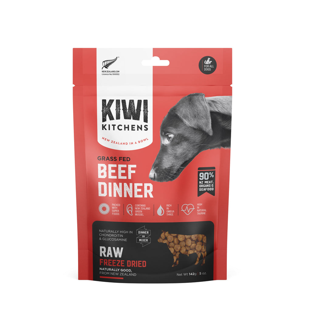 Kiwi Kitchens Beef Dinner Freeze Dried Dog Food 142g~-Habitat Pet Supplies