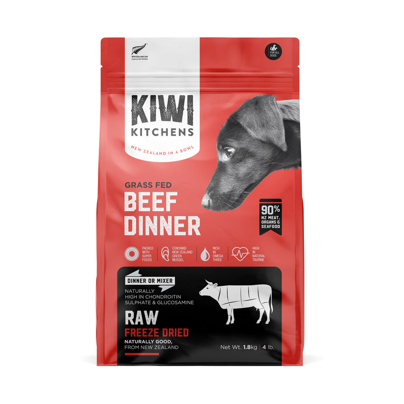 Kiwi Kitchens Beef Dinner Freeze Dried Dog Food 1.8kg-Habitat Pet Supplies