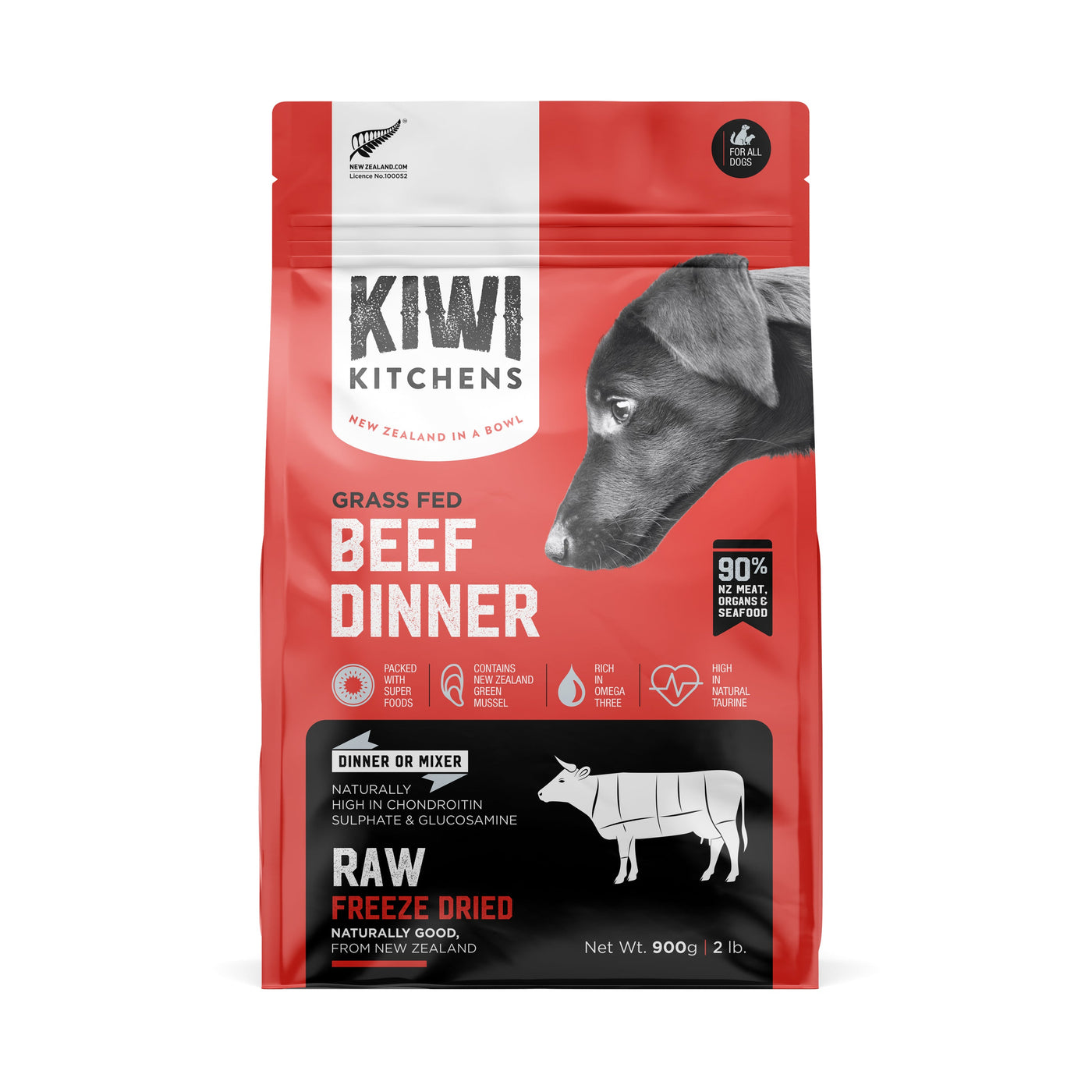 Kiwi Kitchens Beef Dinner Freeze Dried Dog Food 900g Habitat Pet