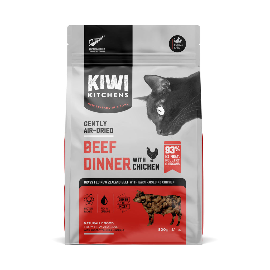 Kiwi Kitchens Beef Dinner with Chicken Air Dried Cat Food 500g-Habitat Pet Supplies