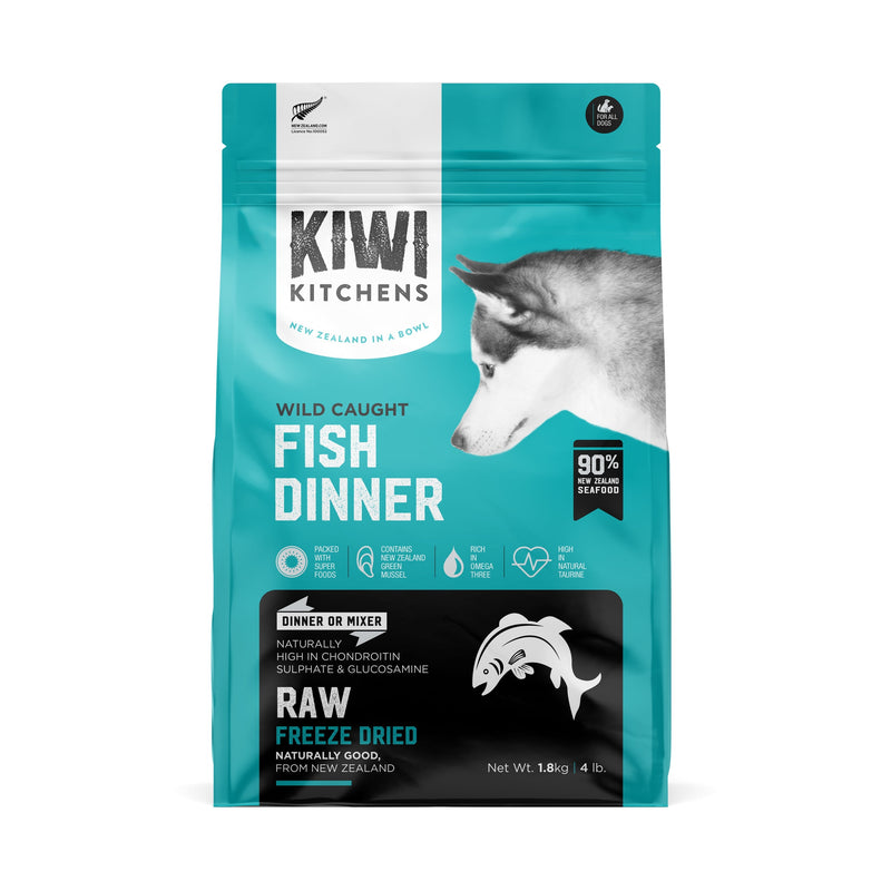Kiwi Kitchens Fish Dinner Freeze Dried Dog Food 1.8kg-Habitat Pet Supplies