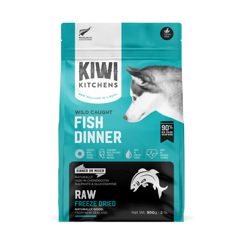 Kiwi Kitchens Fish Dinner Freeze Dried Dog Food 900g~-Habitat Pet Supplies