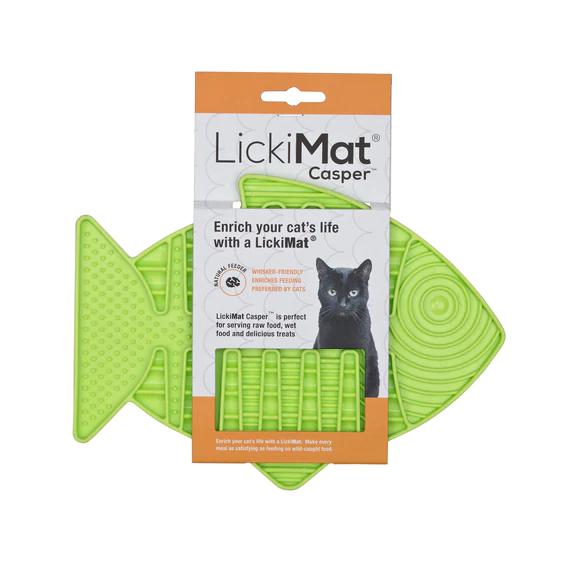 LickiMat Casper Slow Feeder Mat for Cats Green***-Habitat Pet Supplies