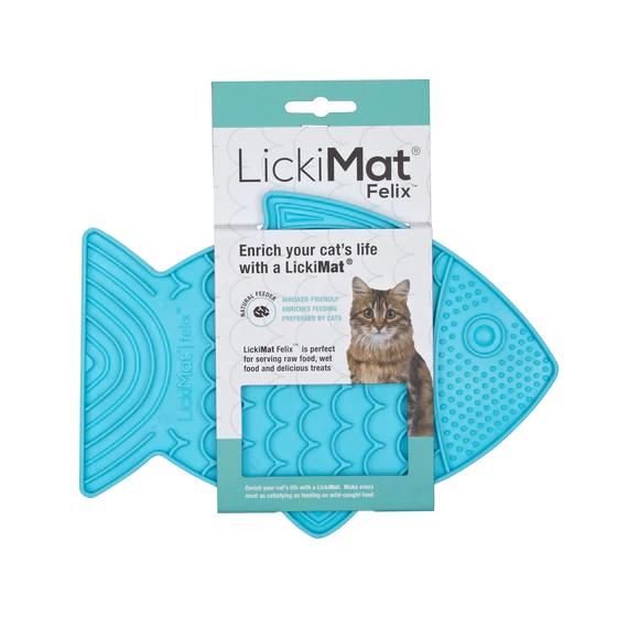 LickiMat Felix Slow Feeder Mat for Cats Turquoise-Habitat Pet Supplies