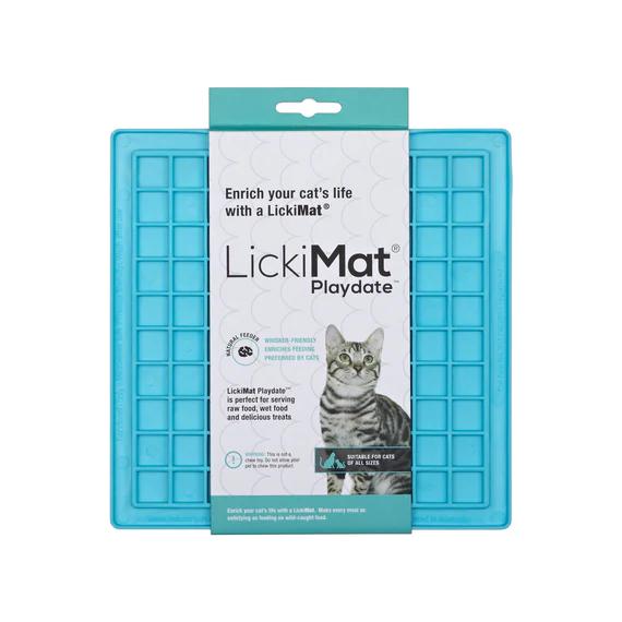 LickiMat Playdate Slow Feeder Mat for Cats Turquoise***-Habitat Pet Supplies