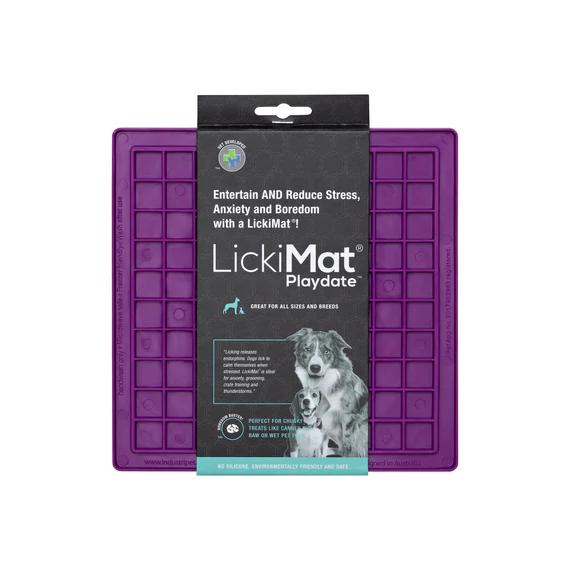LickiMat Playdate Slow Feeder Mat for Dogs Purple*-Habitat Pet Supplies
