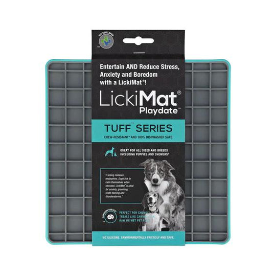 LickiMat Playdate Tuff Slow Feeder Mat for Dogs Turquoise ^._.^