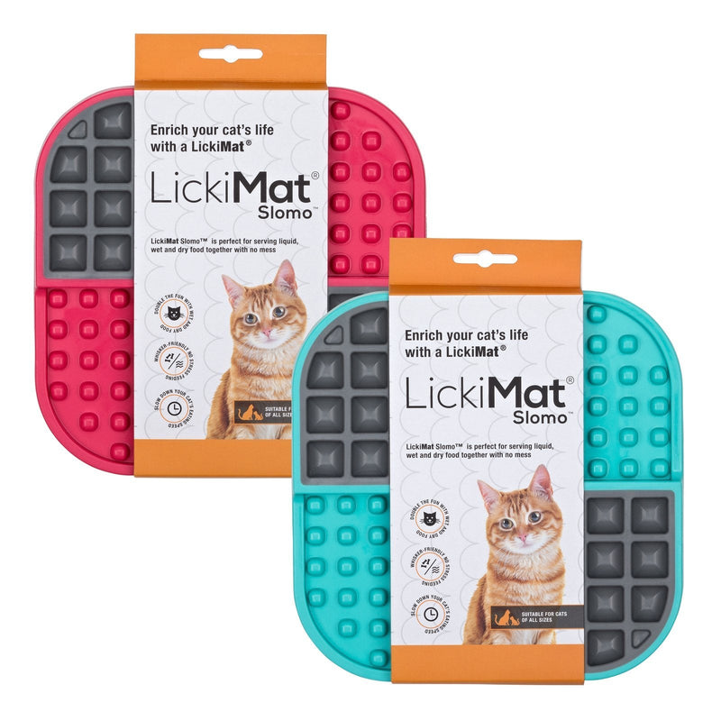 LickiMat Slomo Slow Feeder Mat for Cats Turquoise-Habitat Pet Supplies