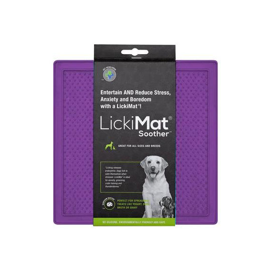 LickiMat Soother Slow Feeder Mat for Dogs Purple ^._.^