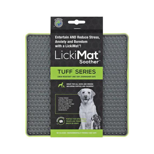 LickiMat Soother Tuff Slow Feeder Mat for Dogs Green ^._.^