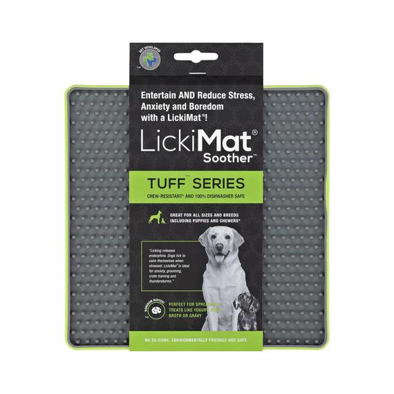 LickiMat Soother Tuff Slow Feeder Mat for Dogs Green-Habitat Pet Supplies