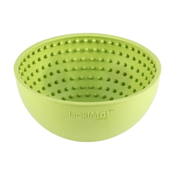 LickiMat Wobble Slow Feeder Dog Bowl Green