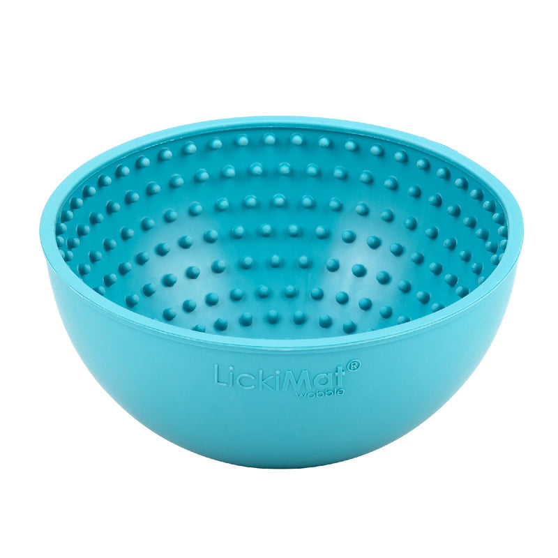 LickiMat Wobble Slow Feeder Dog Bowl Turquoise-Habitat Pet Supplies