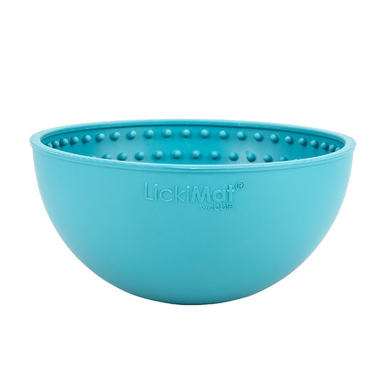 LickiMat Wobble Slow Feeder Dog Bowl Turquoise ^._.^