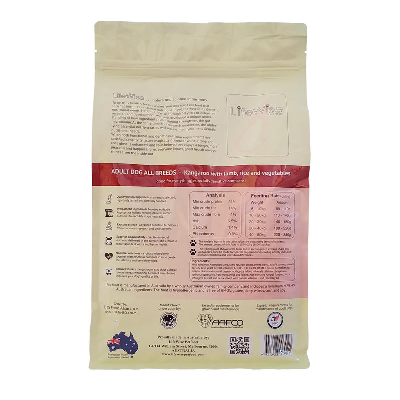 LifeWise Wild Kangaroo with Lamb Dry Dog Food 2.5kg