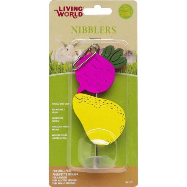 Living World Nibblers Beet and Pear Stick Small Animal Wooden Chew-Habitat Pet Supplies