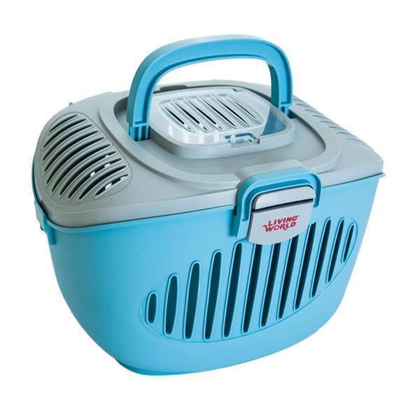 Living World Paws 2 Go Small Animal Carrier Blue and Grey-Habitat Pet Supplies