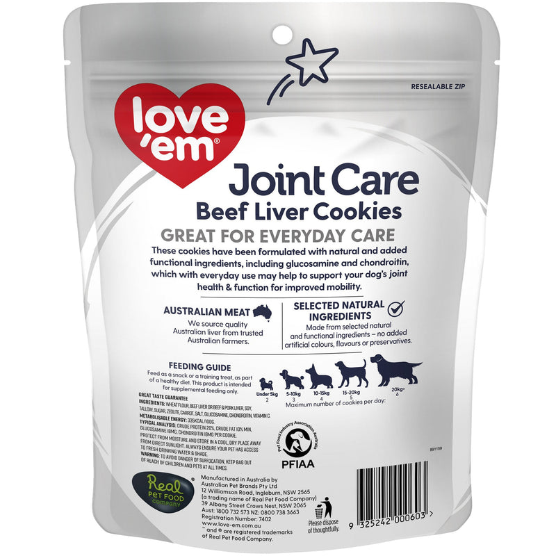 Love Em Joint Care Beef Liver Cookie Dog Treats 250g x 5