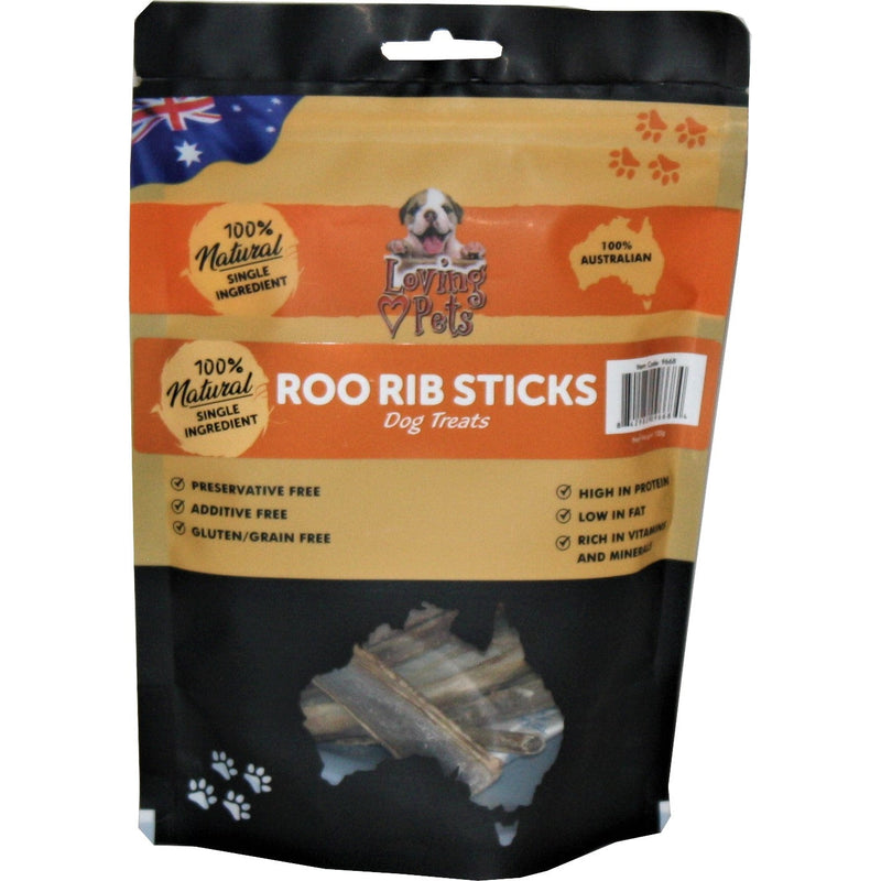 Loving Pets Kangaroo Rib Sticks Dog Treats 100g-Habitat Pet Supplies