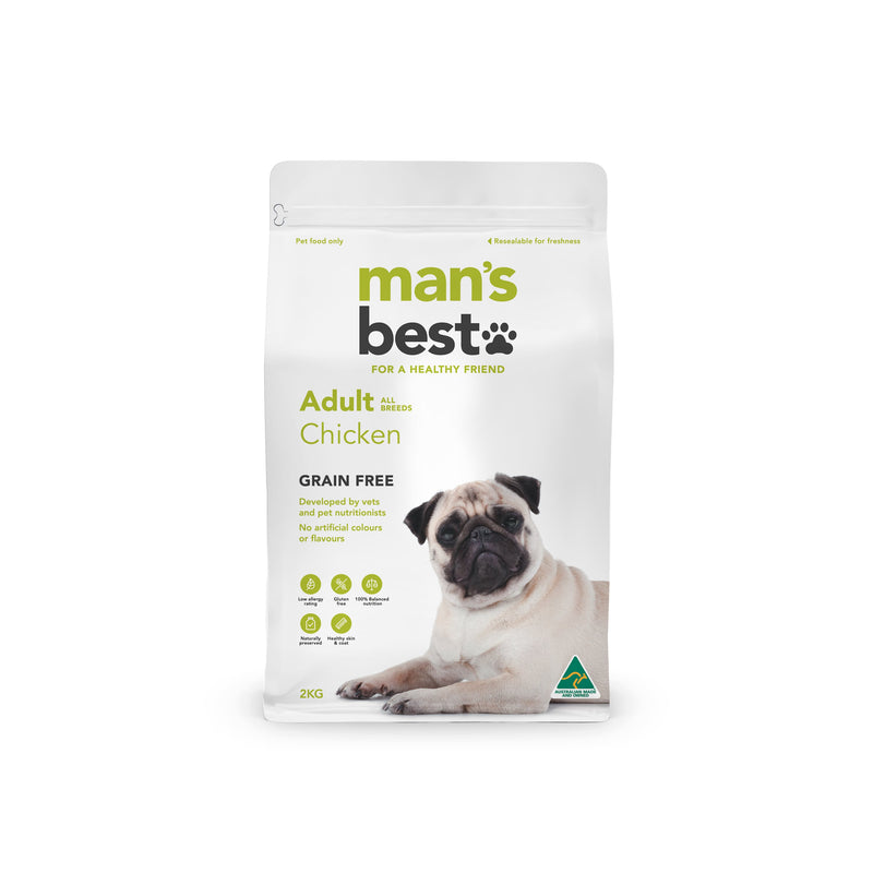Mans Best Adult Premium Grain Free Chicken Dry Dog Food 2kg-Habitat Pet Supplies