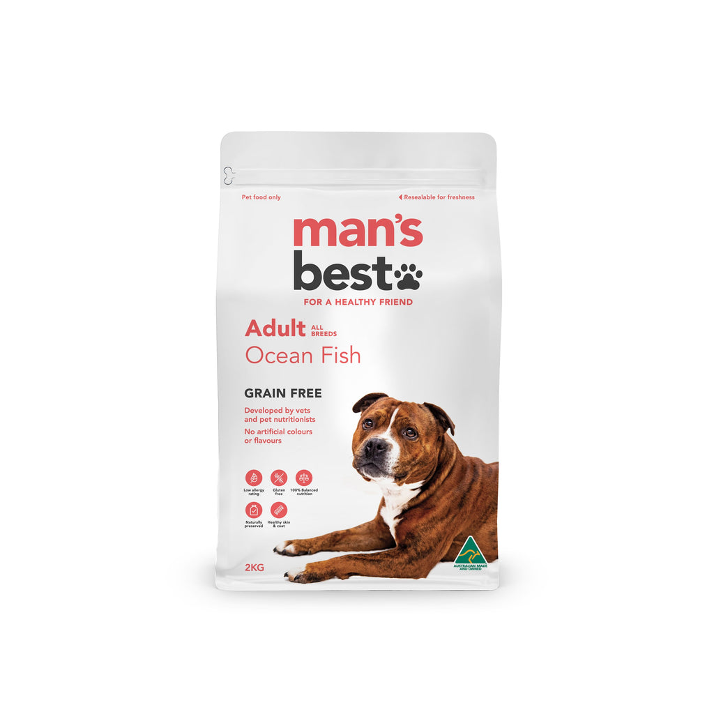 Mans Best Adult Premium Grain Free Ocean Fish Dry Dog Food 2kg-Habitat Pet Supplies