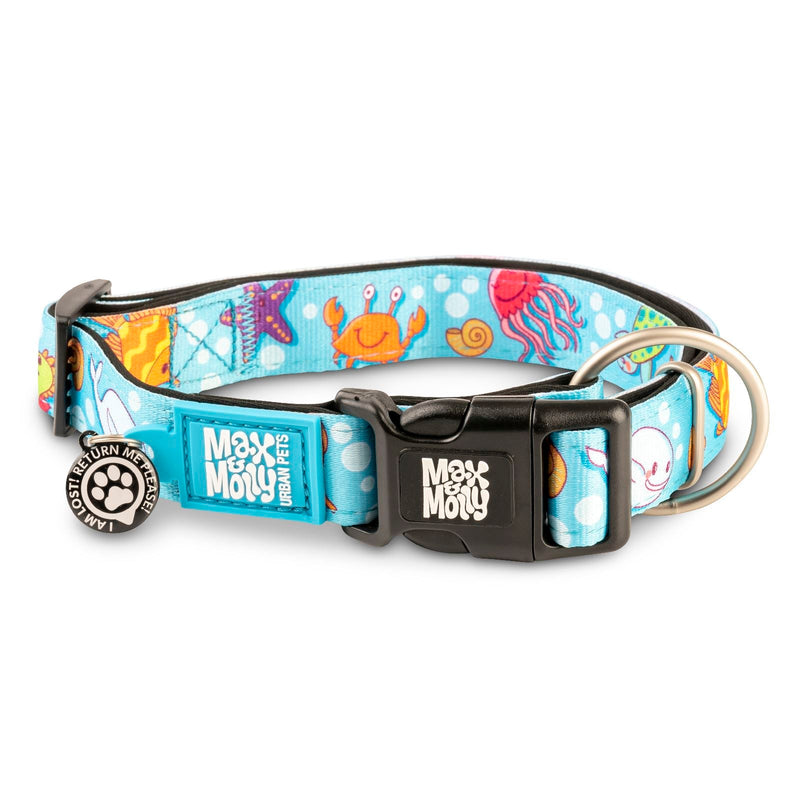 Max & Molly Blue Ocean Smart ID Dog Collar Large***-Habitat Pet Supplies