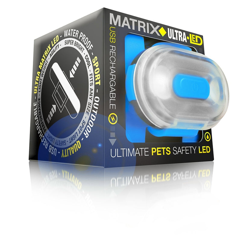 Max & Molly Matrix Ultra LED Safety Light Sky Blue-Habitat Pet Supplies