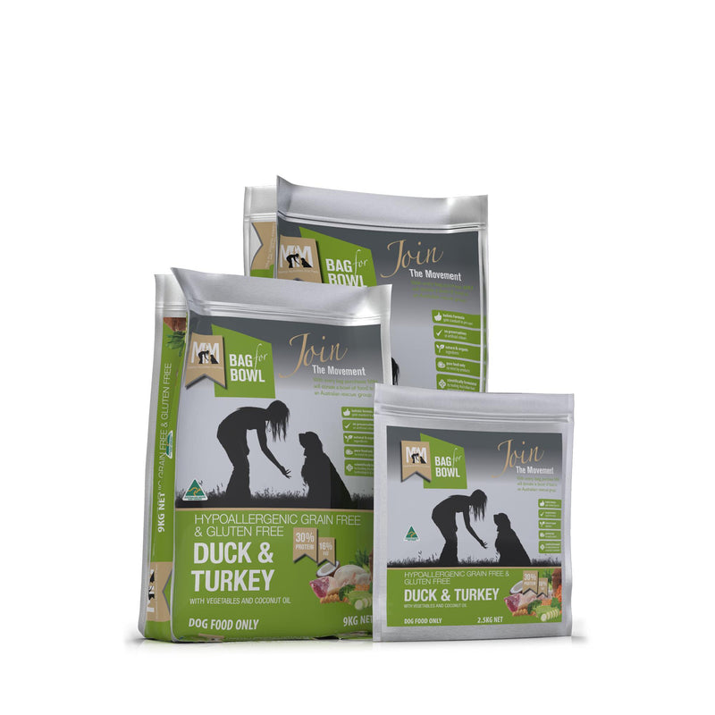 Meals for Mutts Grain Free Duck and Turkey Dry Dog Food 20kg