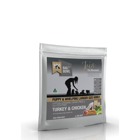 Meals for Mutts Puppy Grain Free Turkey and Chicken Dry Dog Food 2.5kg
