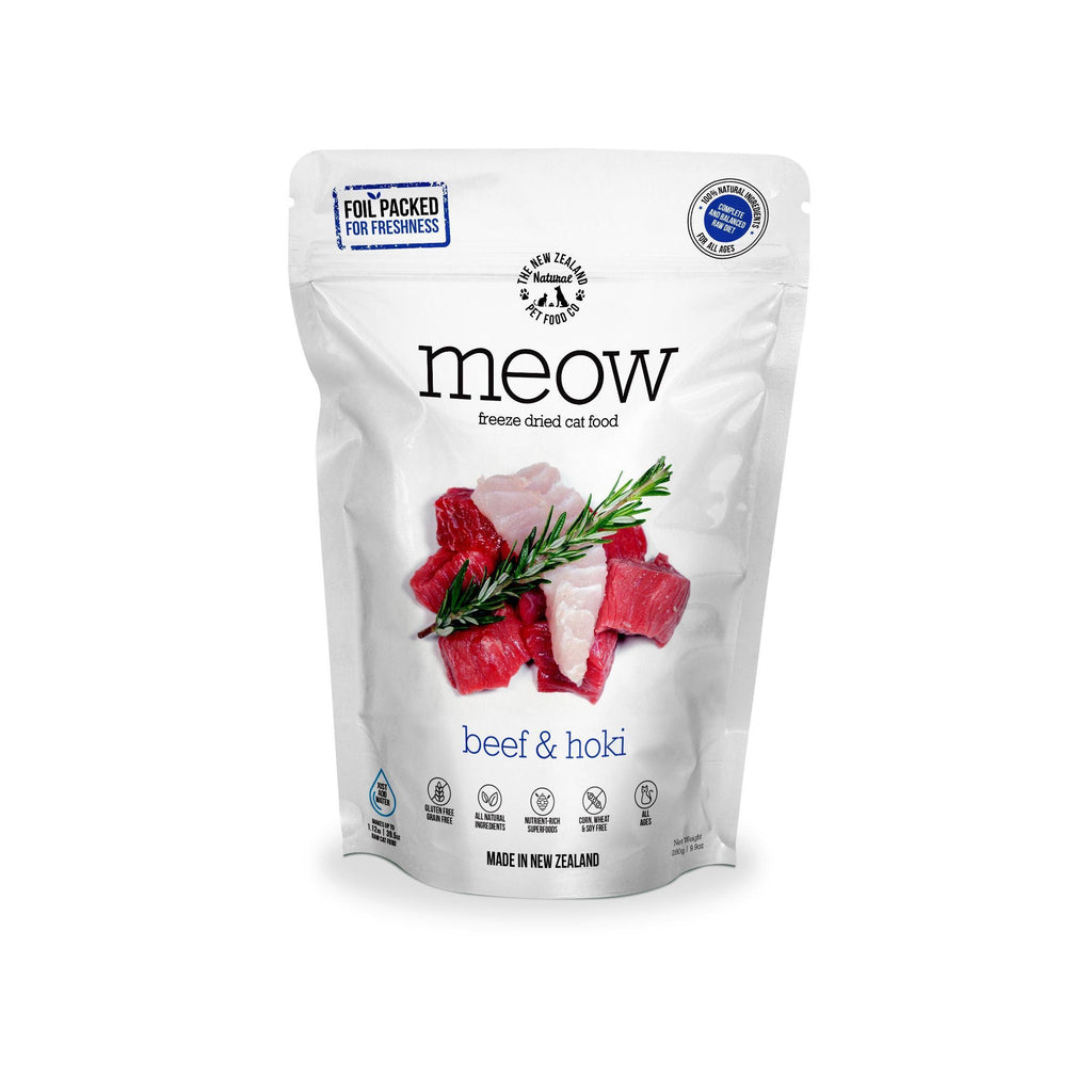 Meow Freeze Dried Cat Food Beef & Hoki Fish 50g-Habitat Pet Supplies