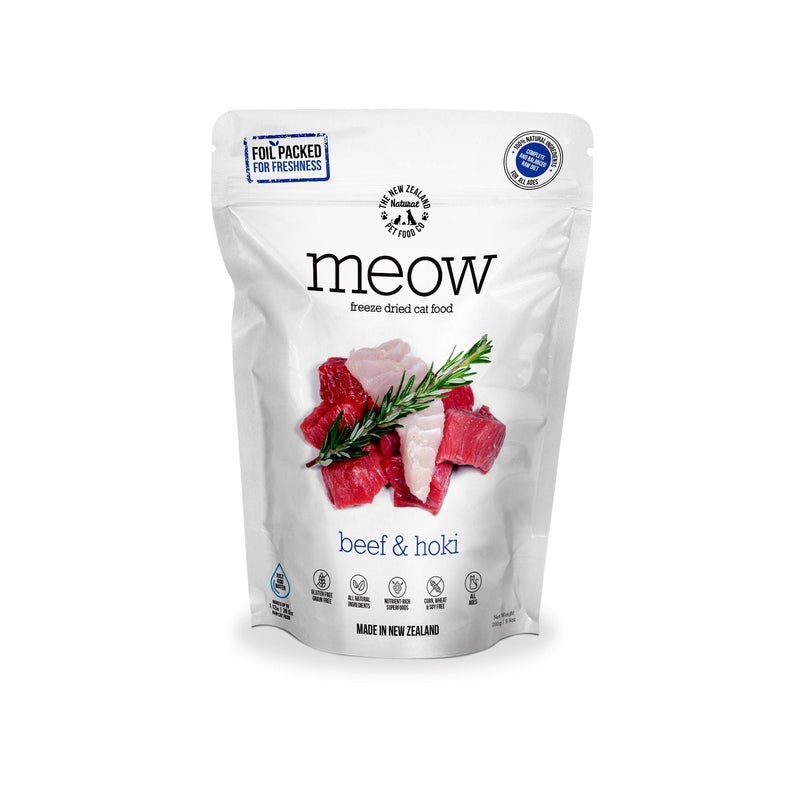Meow Freeze Dried Cat Food Beef & Hoki Fish 50g^^^-Habitat Pet Supplies