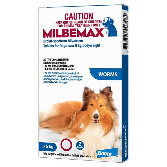 Milbemax Allwormer Tablets for Dogs Over 5kg 2 Pack