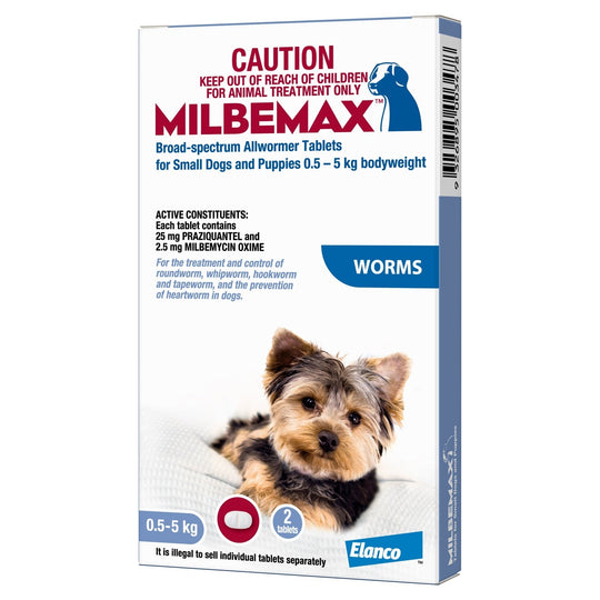 Milbemax Allwormer Tablets for Small Dogs 0.5-5kg 2 Pack
