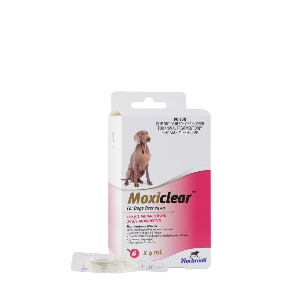 Moxiclear Flea and Worming Treatment for Dogs Over 25kg 6 Pack^^^-Habitat Pet Supplies