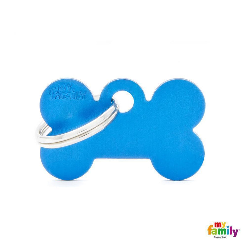 My Family Basic Bone Small Blue with Free Engraving-Habitat Pet Supplies