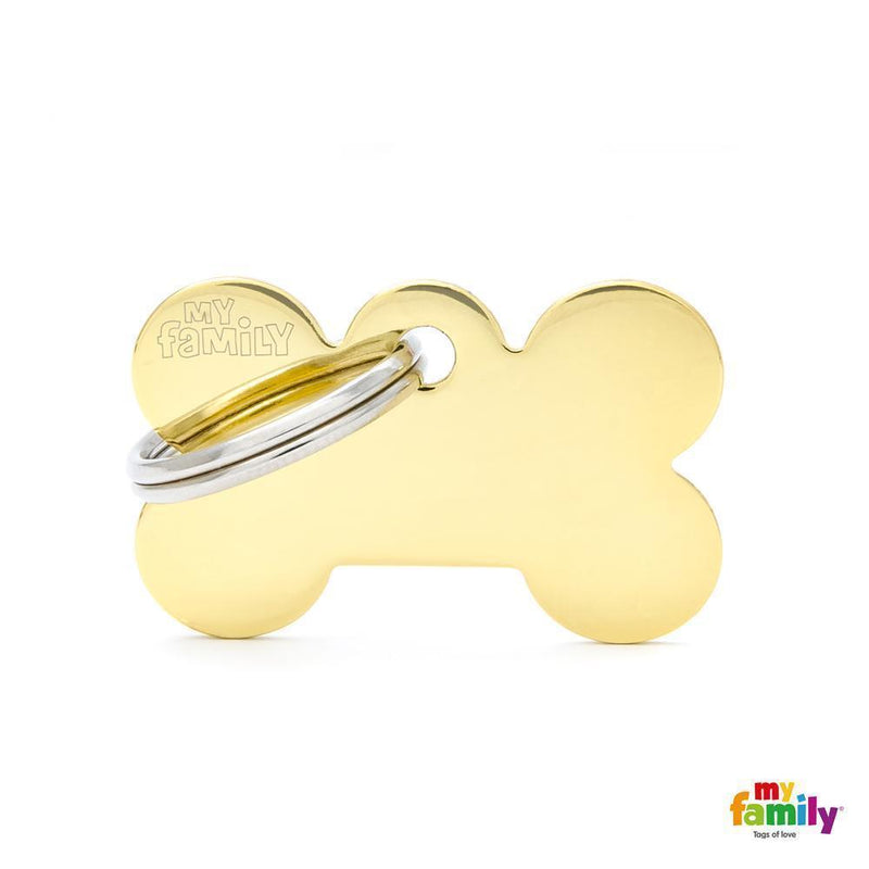 My Family Basic Bone Small Brass with Free Engraving-Habitat Pet Supplies