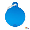 My Family Basic Circle Large Blue Dog Tag with Free Engraving-Habitat Pet Supplies