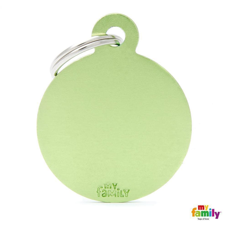 My Family Basic Circle Large Lime Dog Tag with Free Engraving {)_(}-Habitat Pet Supplies