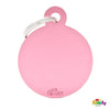 My Family Basic Circle Large Pink Dog Tag with Free Engraving-Habitat Pet Supplies