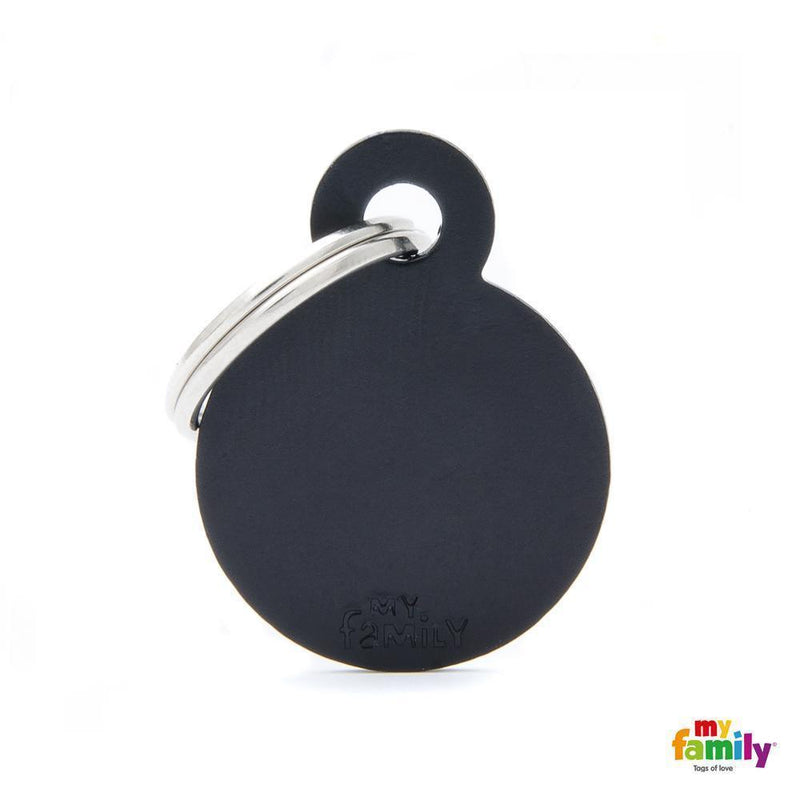 My Family Basic Circle Small Black with Free Engraving-Habitat Pet Supplies