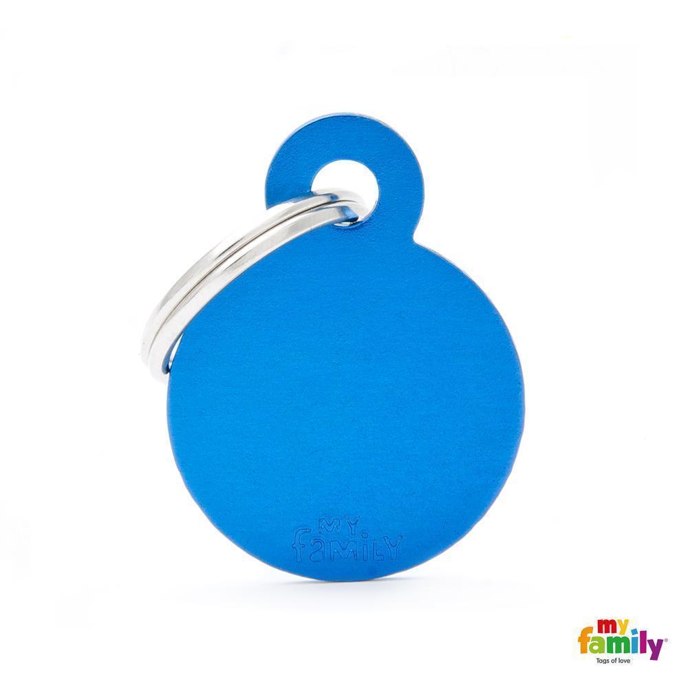 My Family Basic Circle Small Blue with Free Engraving-Habitat Pet Supplies