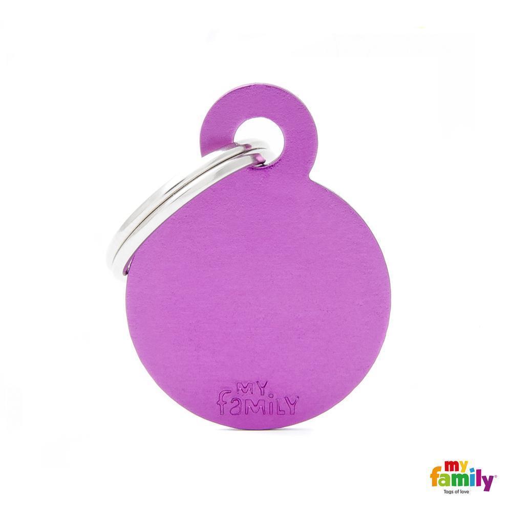My Family Basic Circle Small Purple with Free Engraving-Habitat Pet Supplies